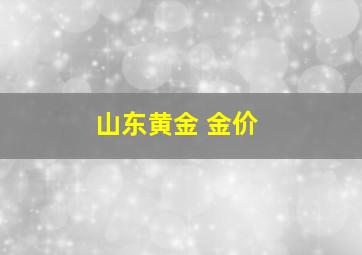 山东黄金 金价